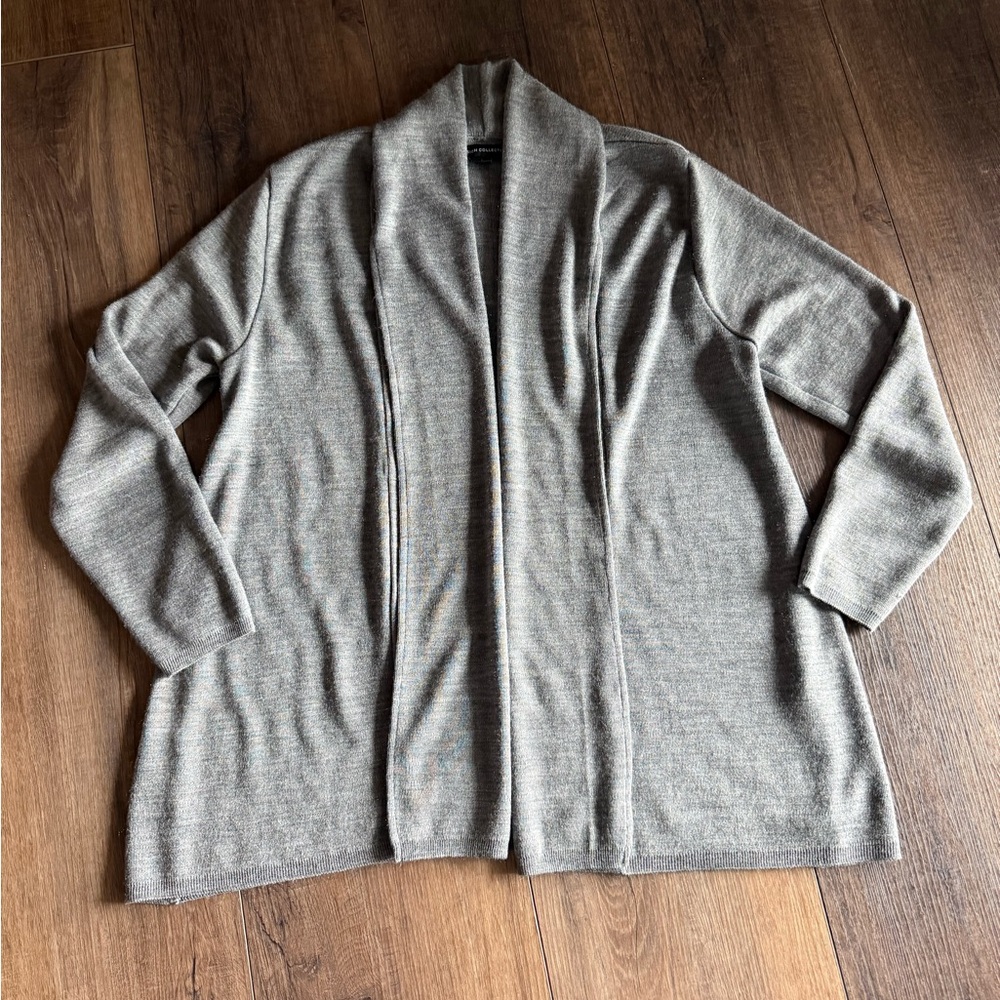 Women's Gray Open Front Sweater